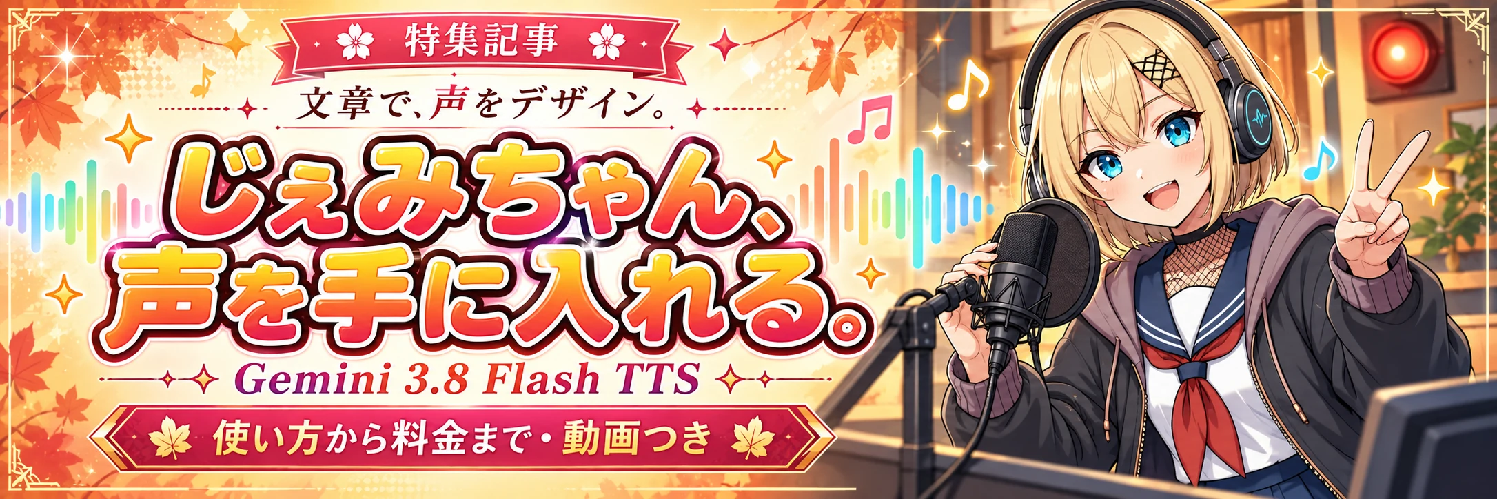 Gemi-chan Gets a Voice — Design a voice in words. Gemini 3.8 Flash TTS, from how-to to pricing, with video